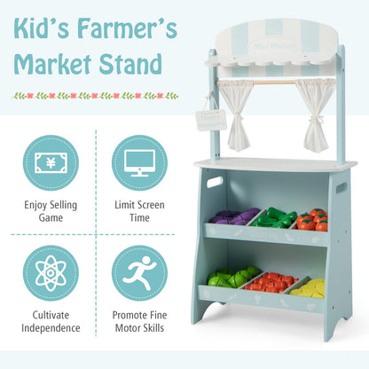 Kid's Farmers Market Stand, Blue Play Kitchen Sets   at Gallery Canada