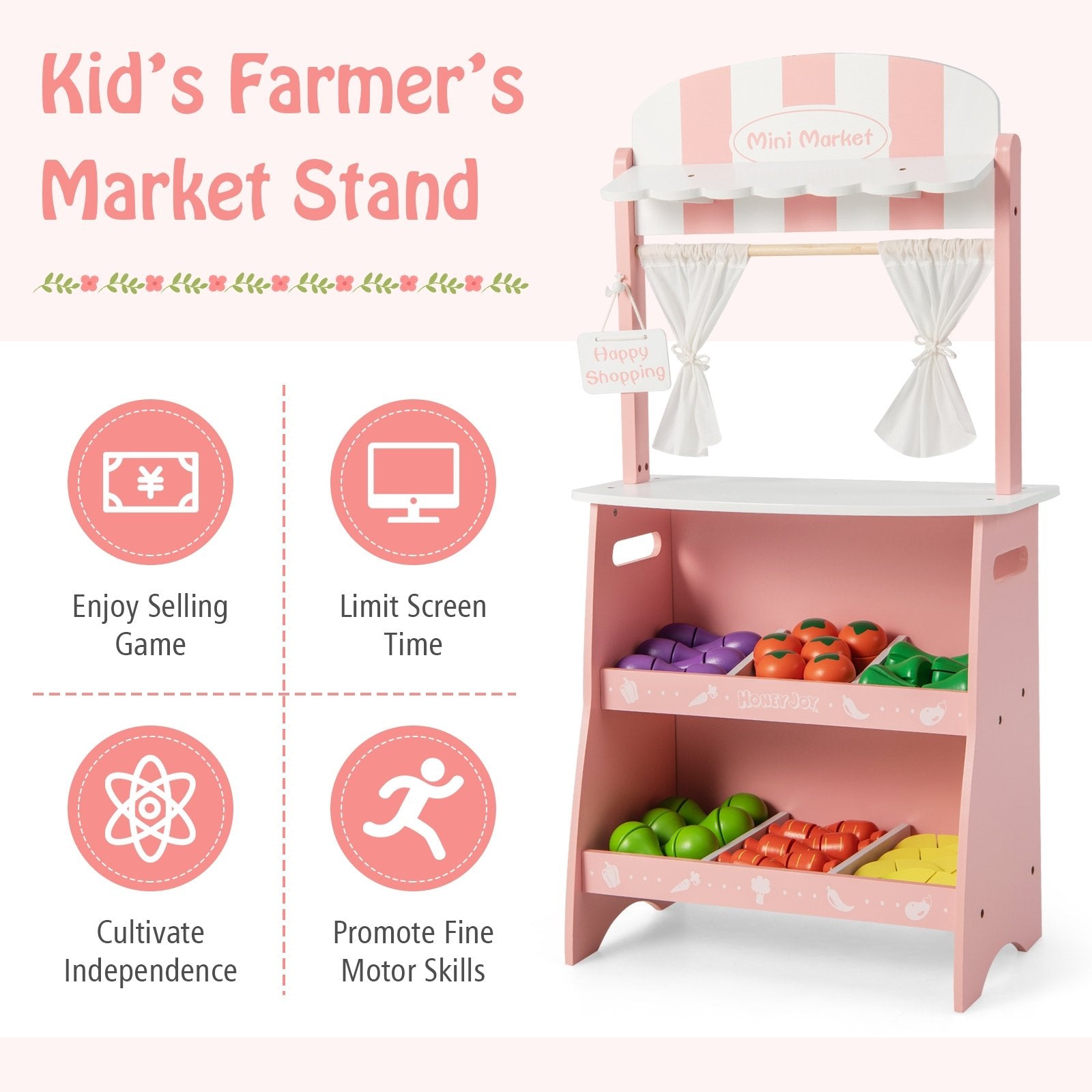 Kid's Farmers Market Stand, Pink Play Kitchen Sets   at Gallery Canada