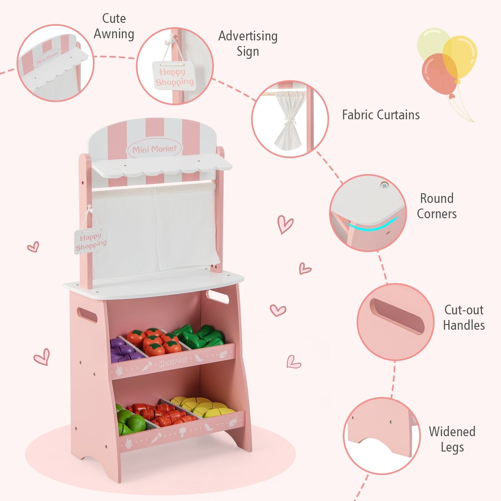 Kid's Farmers Market Stand, Pink Play Kitchen Sets   at Gallery Canada