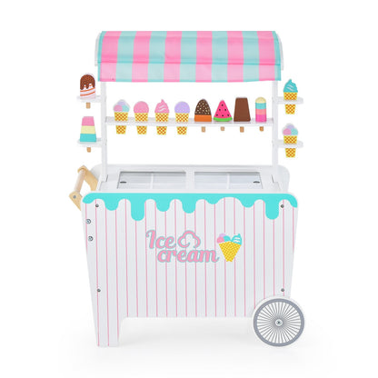 Kid's Ice Cream Cart Playset with Display Rack and Accessories, Multicolor Play Kitchen Sets   at Gallery Canada