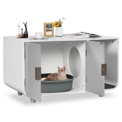 Cat Litter Box Enclosure Furniture with Removable Mat, Gray Cat Houses   at Gallery Canada