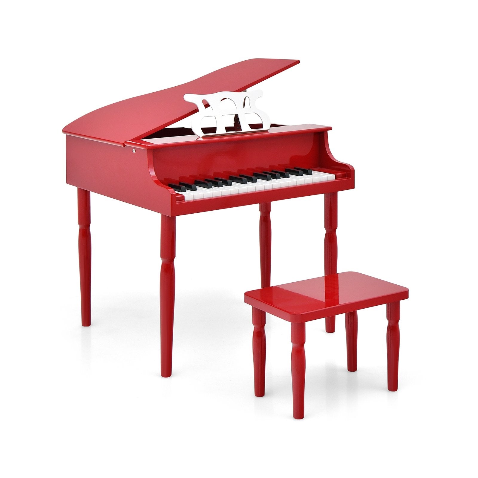 30-Key Wood Toy Kids Grand Piano with Bench and Music Rack, Red Pianos & Keyboards   at Gallery Canada