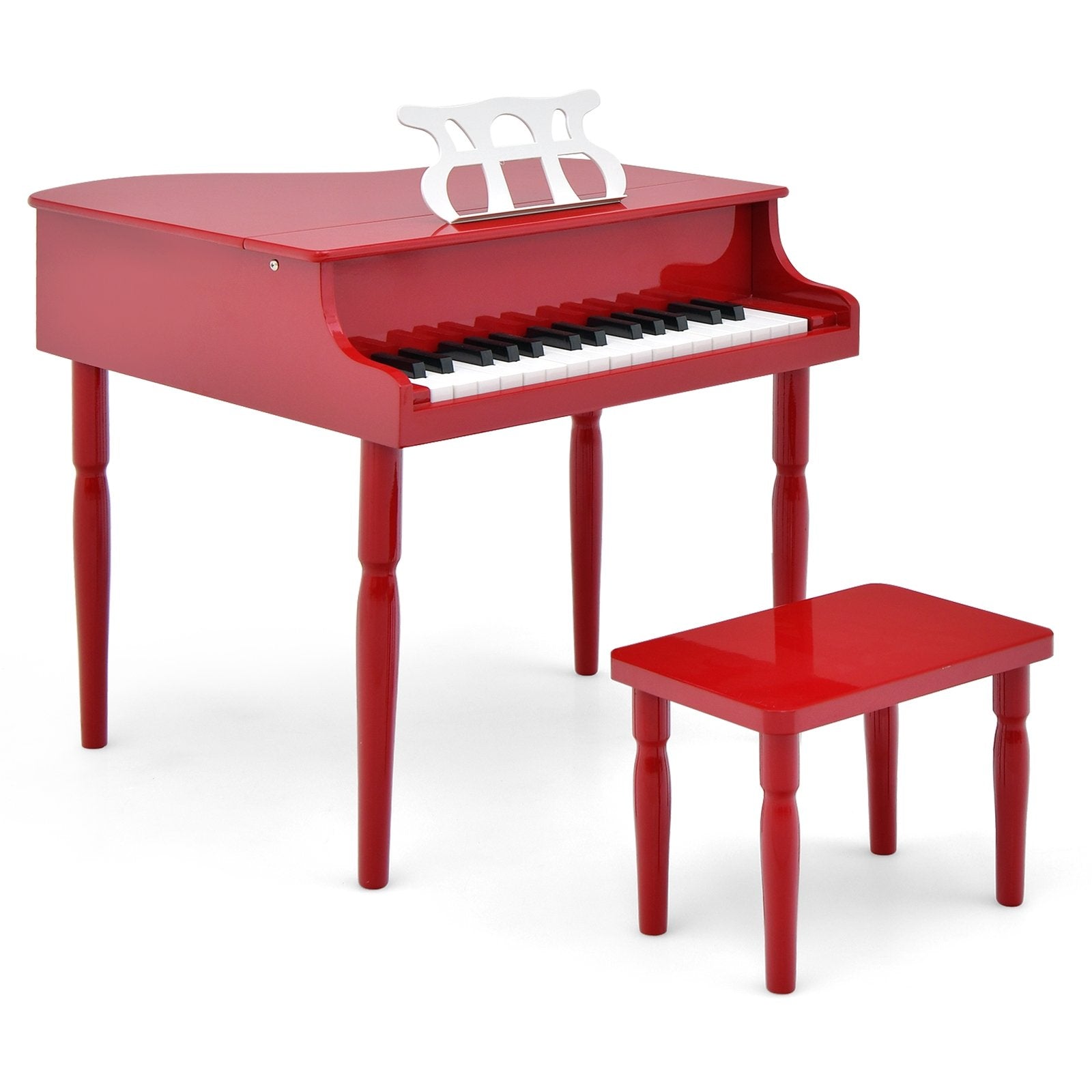 30-Key Wood Toy Kids Grand Piano with Bench and Music Rack, Red Pianos & Keyboards   at Gallery Canada