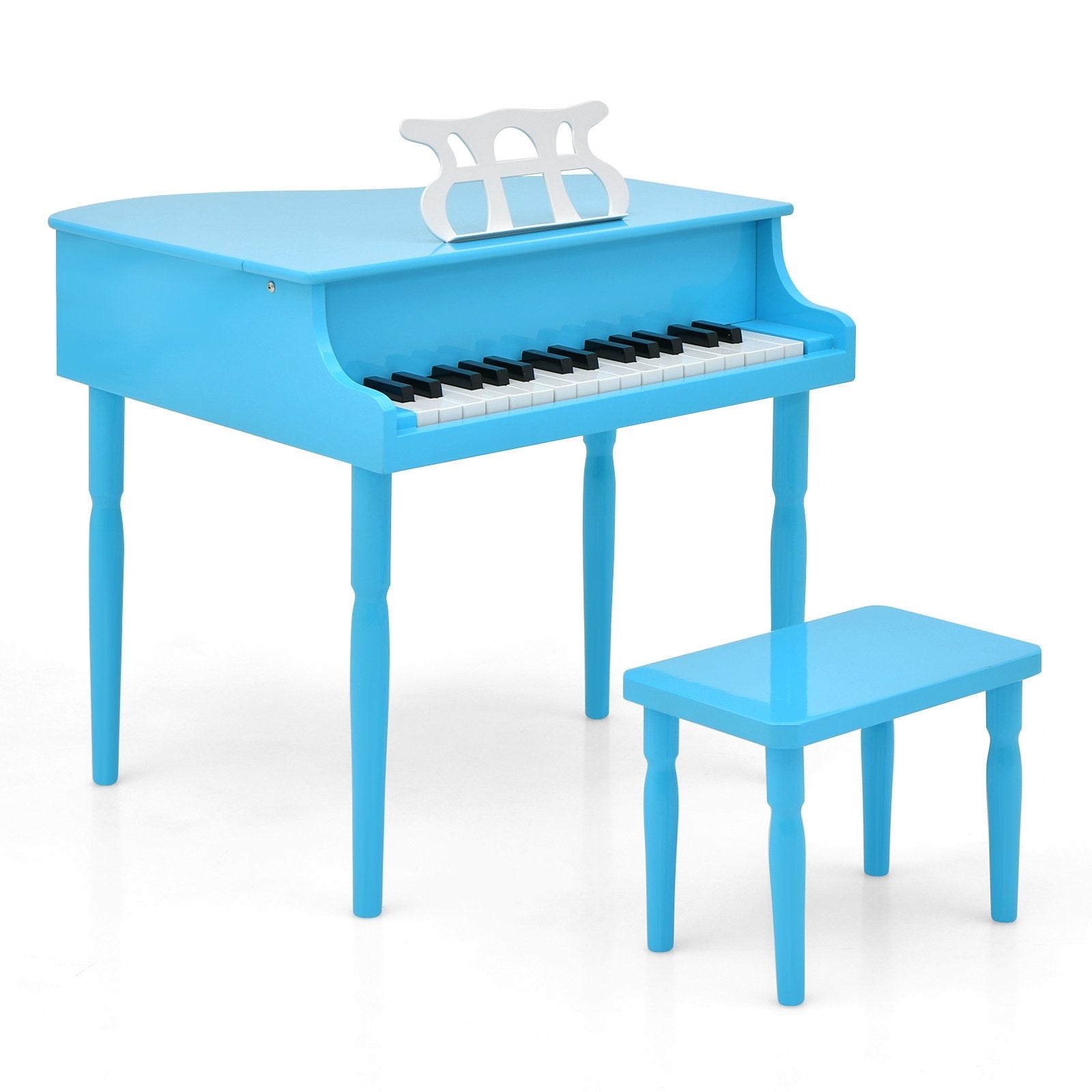 30-Key Wood Toy Kids Grand Piano with Bench and Music Rack, Blue Pianos & Keyboards   at Gallery Canada