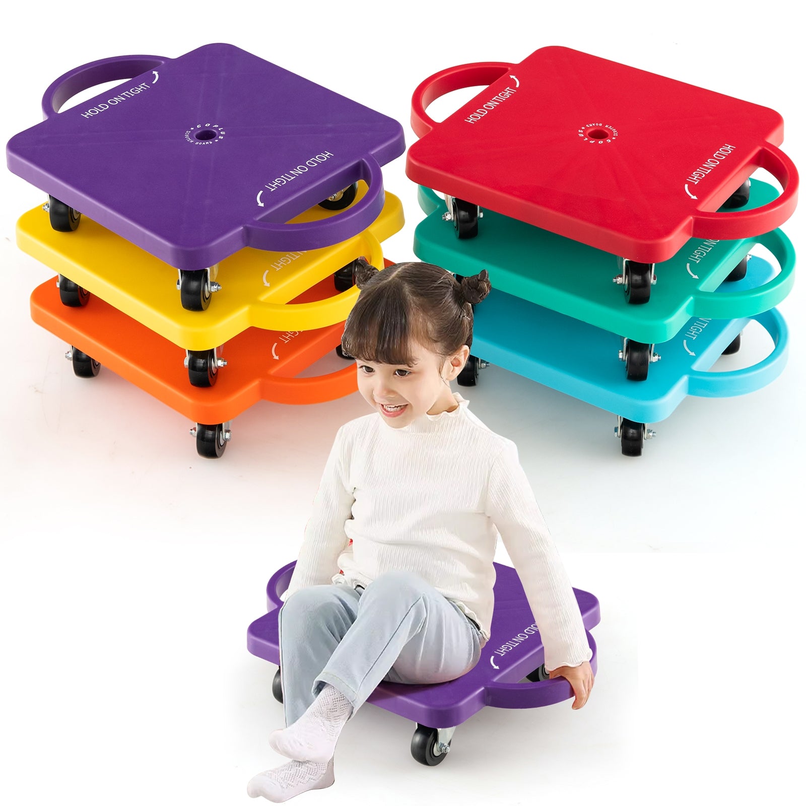 6-Pack Kids Scooter Board with Handles and Non-Marring Casters, Multicolor Scooters at Gallery Canada
