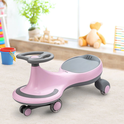 Wiggle Car Ride-on Toy with Flashing Wheels, Pink