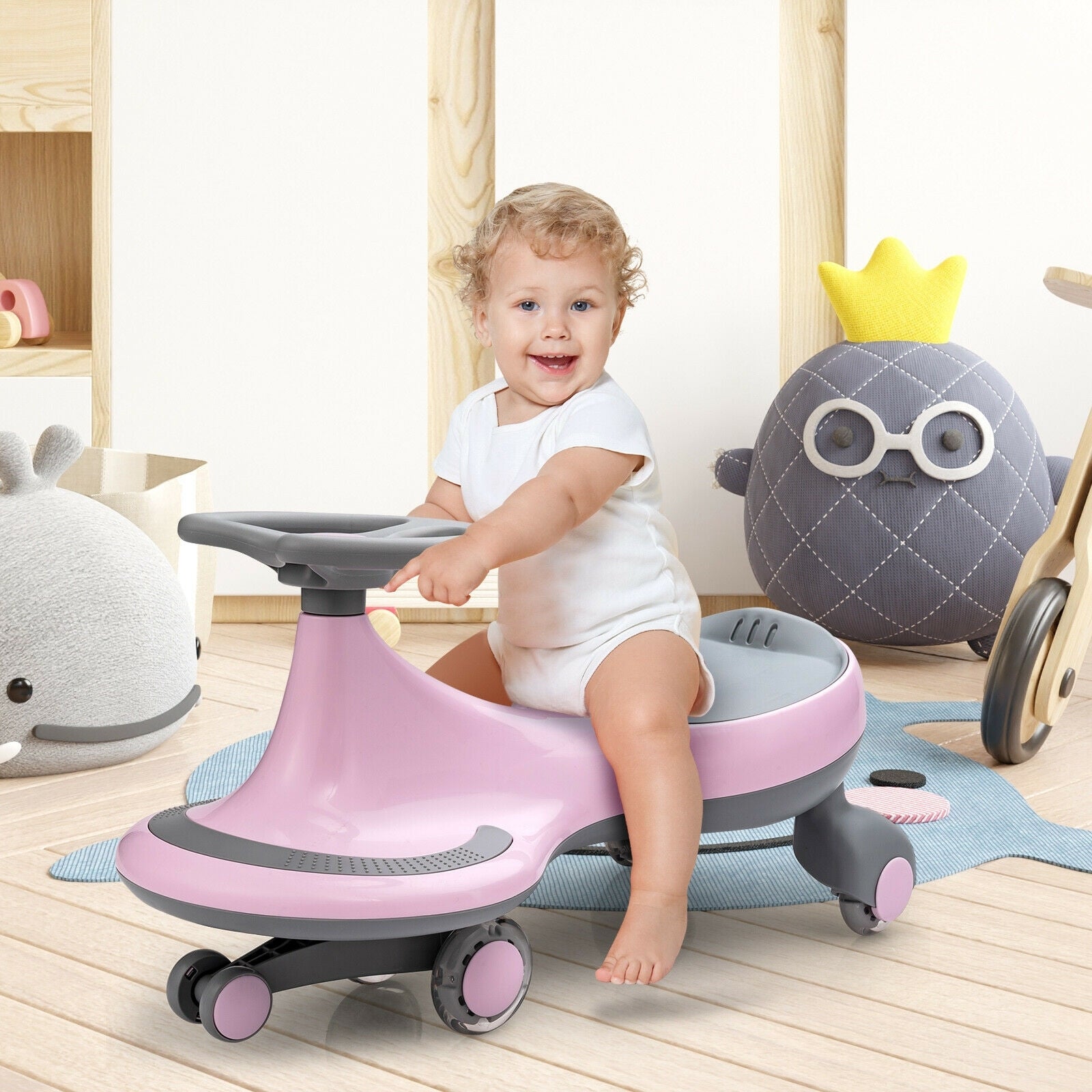 Wiggle Car Ride-on Toy with Flashing Wheels, Pink Push & Pedal Ride On Toys at Gallery Canada