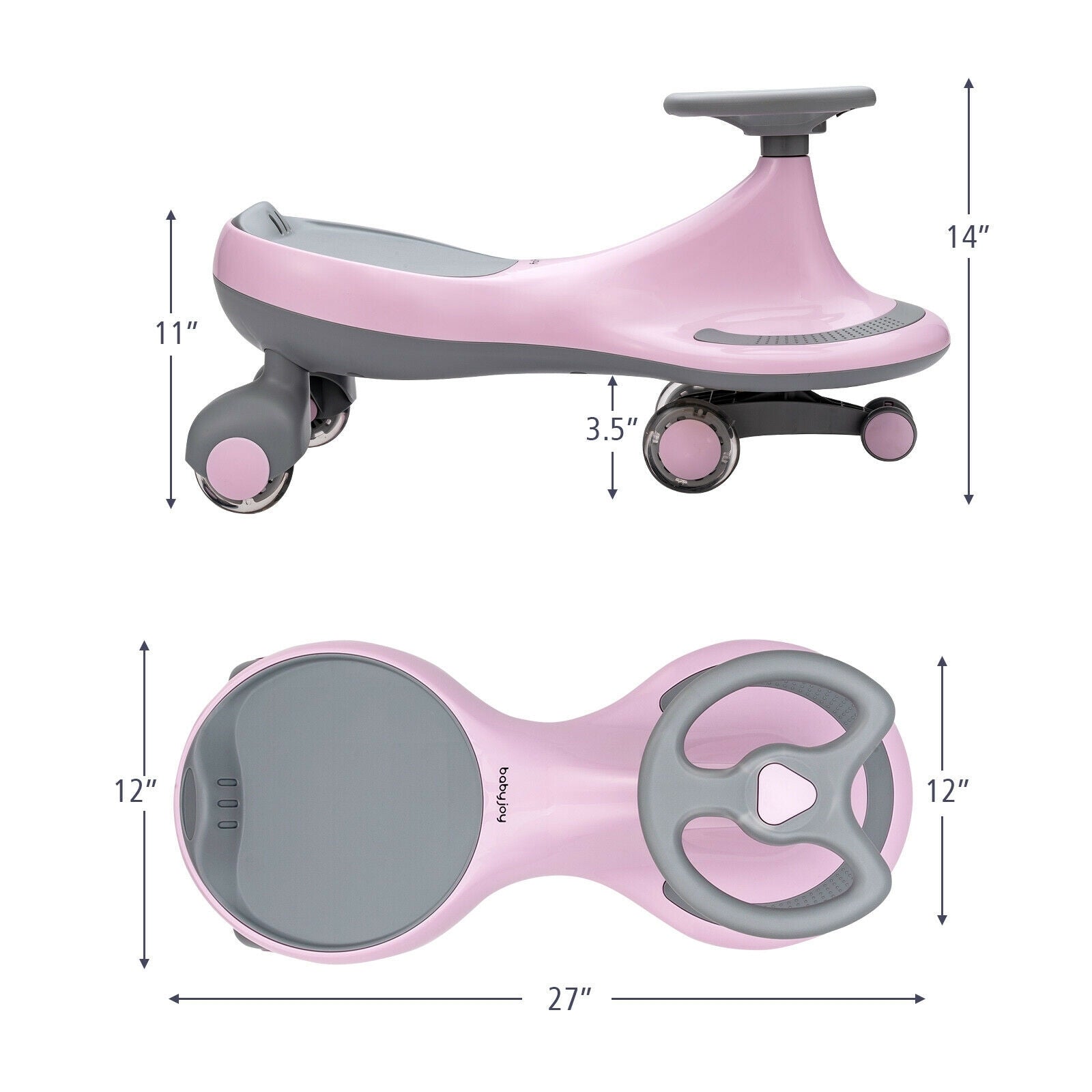Wiggle Car Ride-on Toy with Flashing Wheels, Pink Push & Pedal Ride On Toys at Gallery Canada