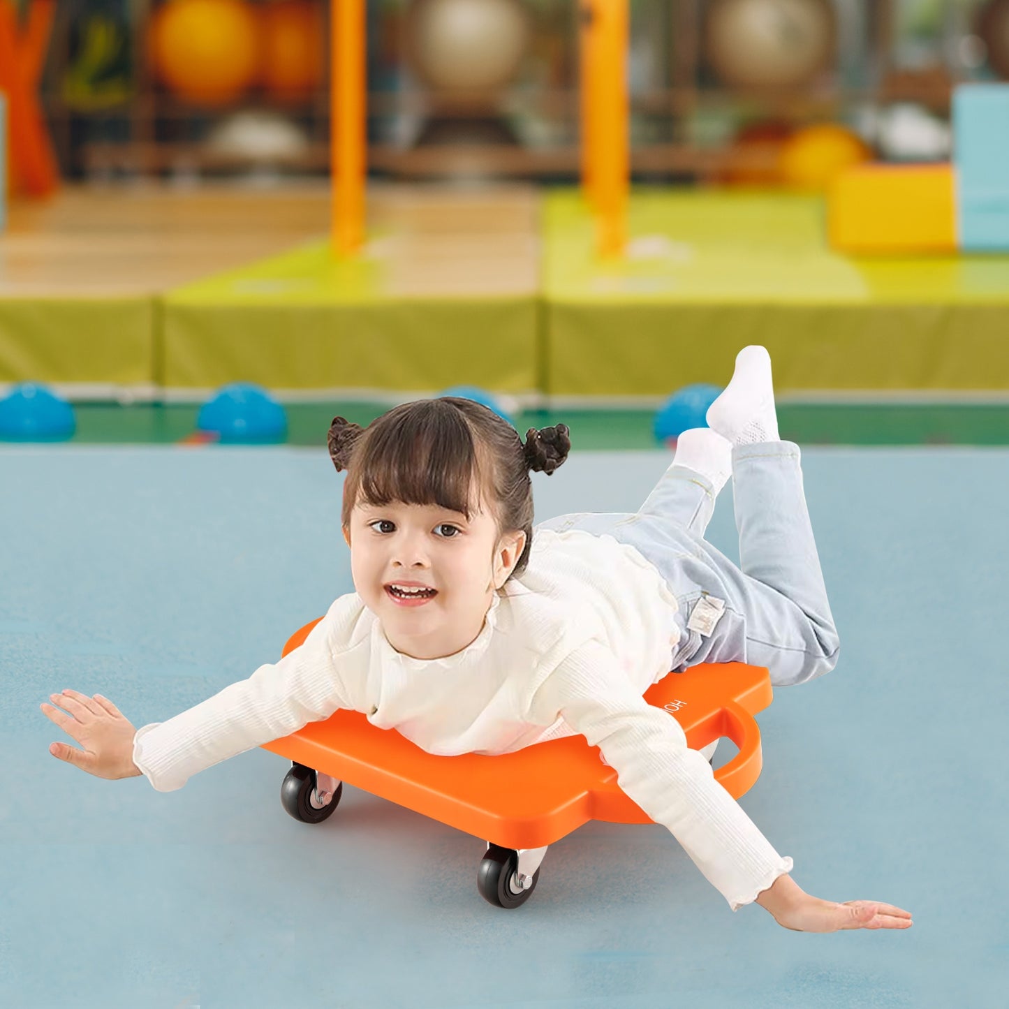 4/6-Pack Kids Sitting Scooter Board with Handles and Rolling Casters-4 Pack, Multicolor Scooters   at Gallery Canada