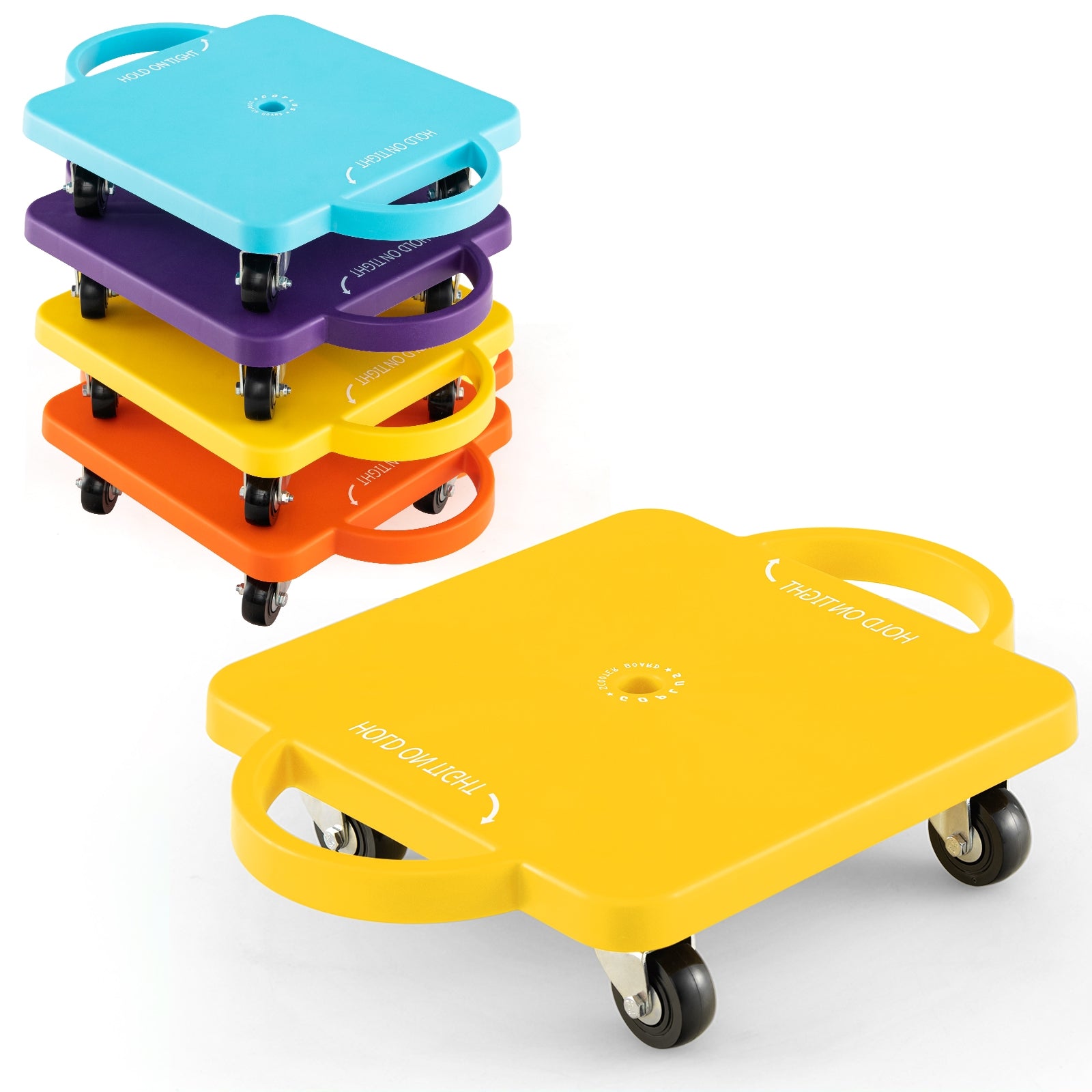 4/6-Pack Kids Sitting Scooter Board with Handles and Rolling Casters-4 Pack, Multicolor Scooters   at Gallery Canada