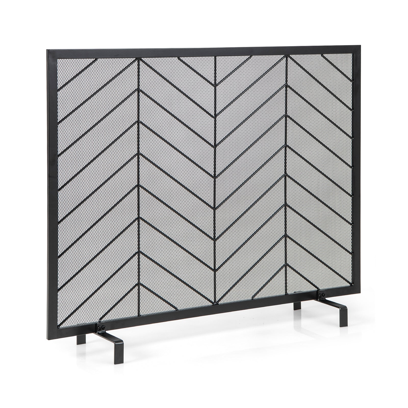 38 x 31 Inch Single Panel Fireplace Screen, Black Fireplace Tools at Gallery Canada