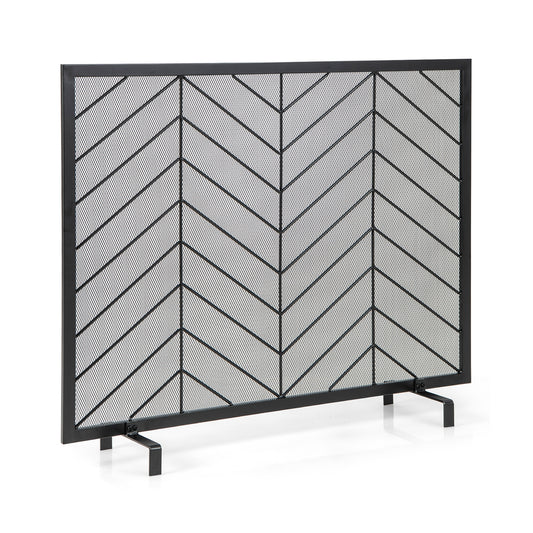 38 x 31 Inch Single Panel Fireplace Screen, Black Fireplace Tools at Gallery Canada