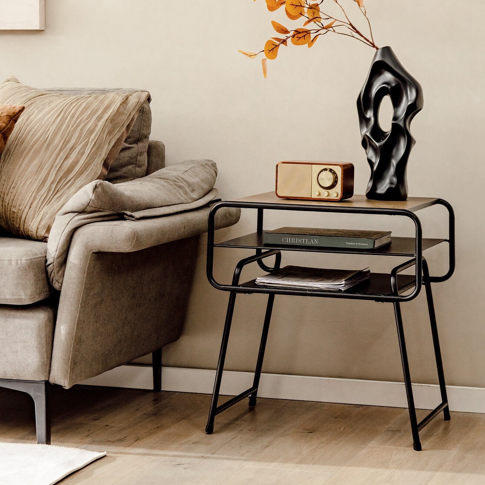 3-tier Compact Side End Table with Storage Shelf, Coffee End & Side Tables   at Gallery Canada