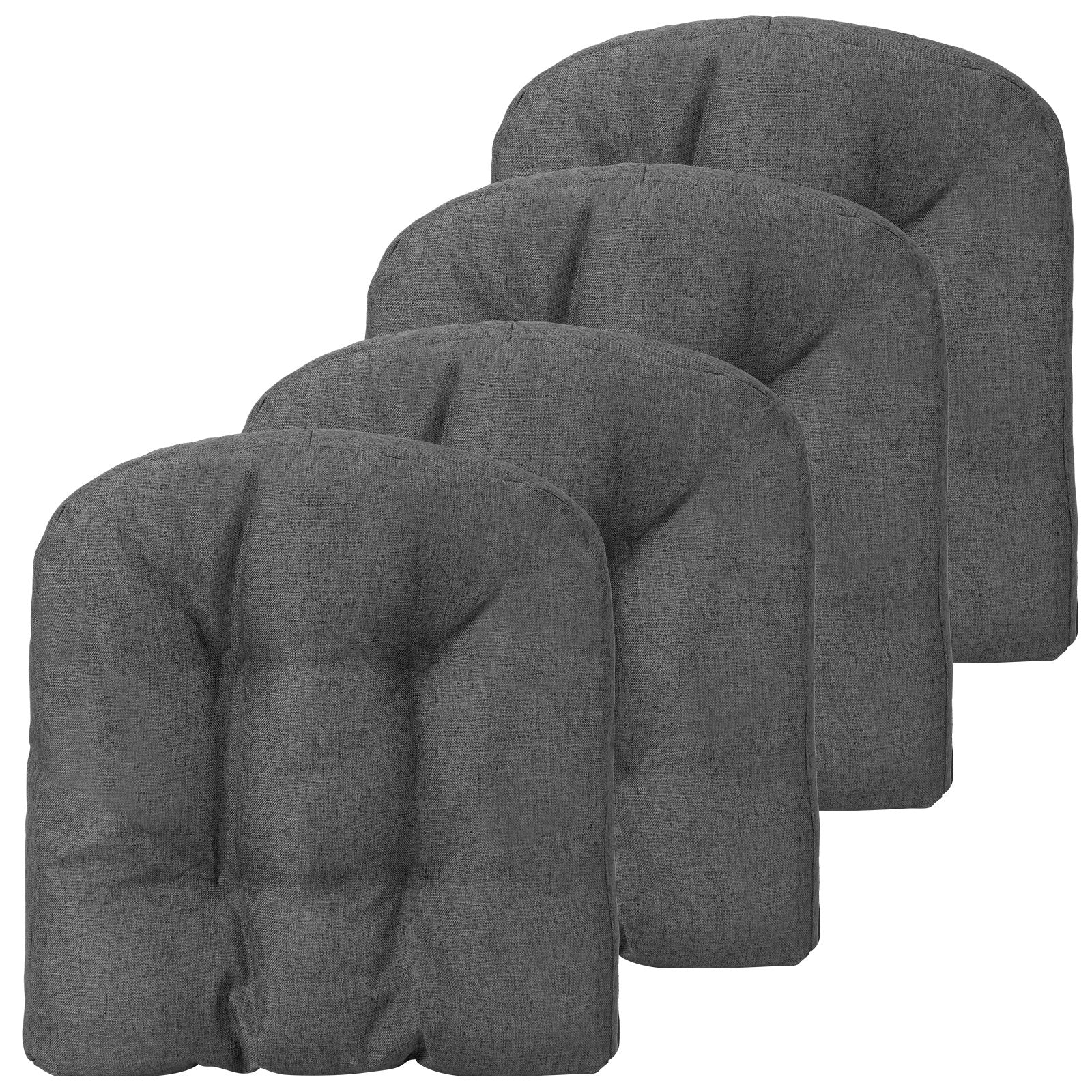 4 Pack 17.5 x 17 Inch U-Shaped Chair Pads with Polyester Cover, Gray Outdoor Furniture Accessories   at Gallery Canada