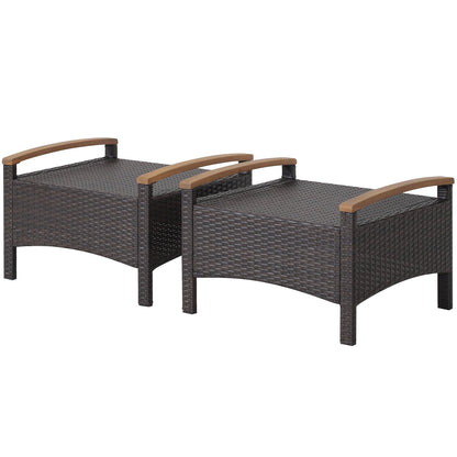 Set of 2 Fade-Resistant Wicker Patio Ottoman, Navy Outdoor Seating & Patio Chairs   at Gallery Canada