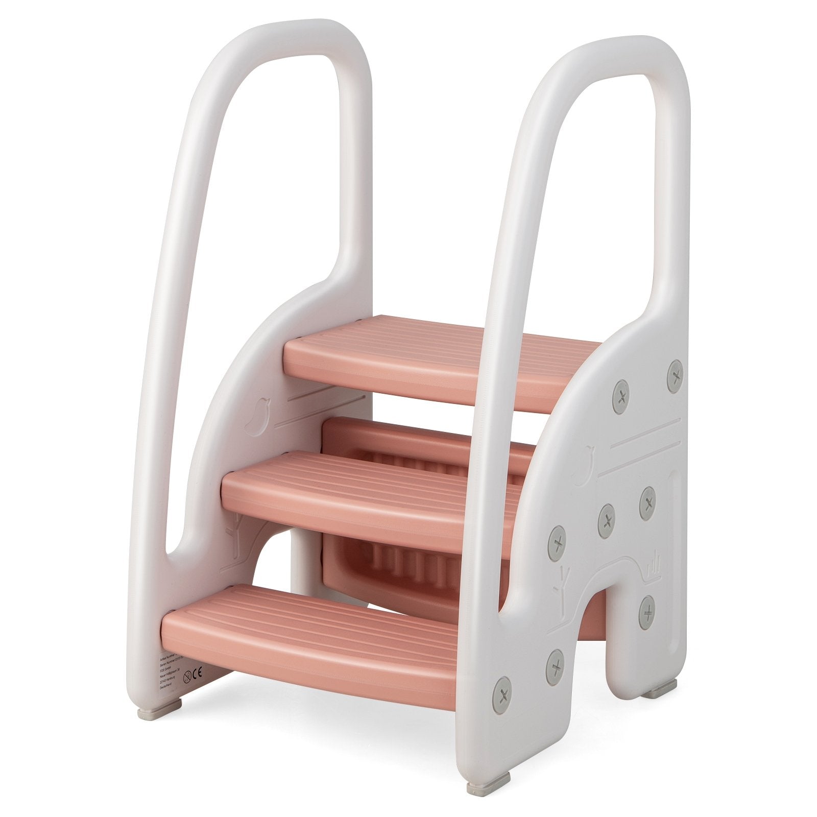 3-Step Stool with Safety Handles and Non-slip Pedals for Toddlers, Pink Toddler & Kids Furniture   at Gallery Canada