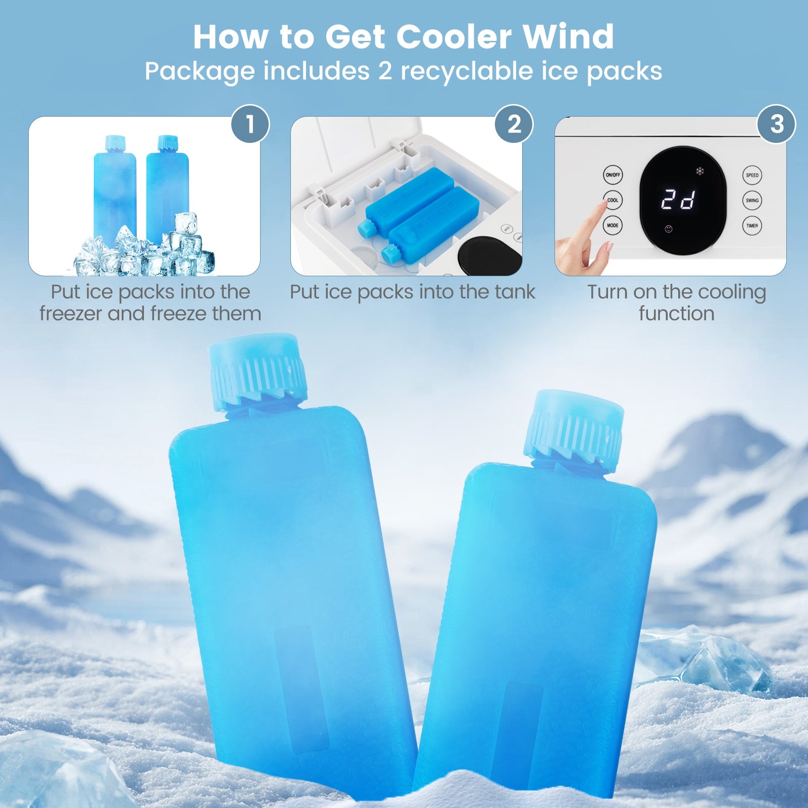 3-in-1 Evaporative Air Cooler with Remote for Home Office, White Air Coolers at Gallery Canada