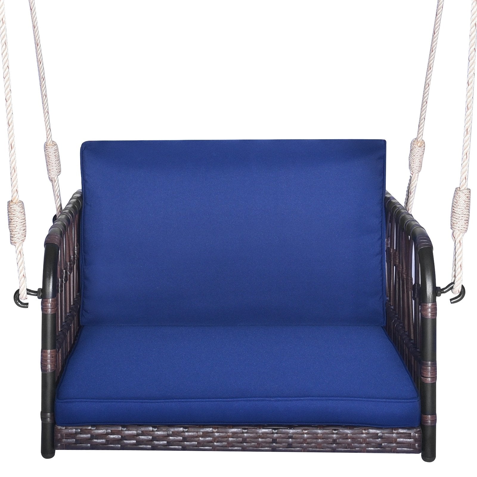 Single Person Hanging Seat with Seat and Back Cushions, Navy Patio Rocking Chairs & Gliders   at Gallery Canada