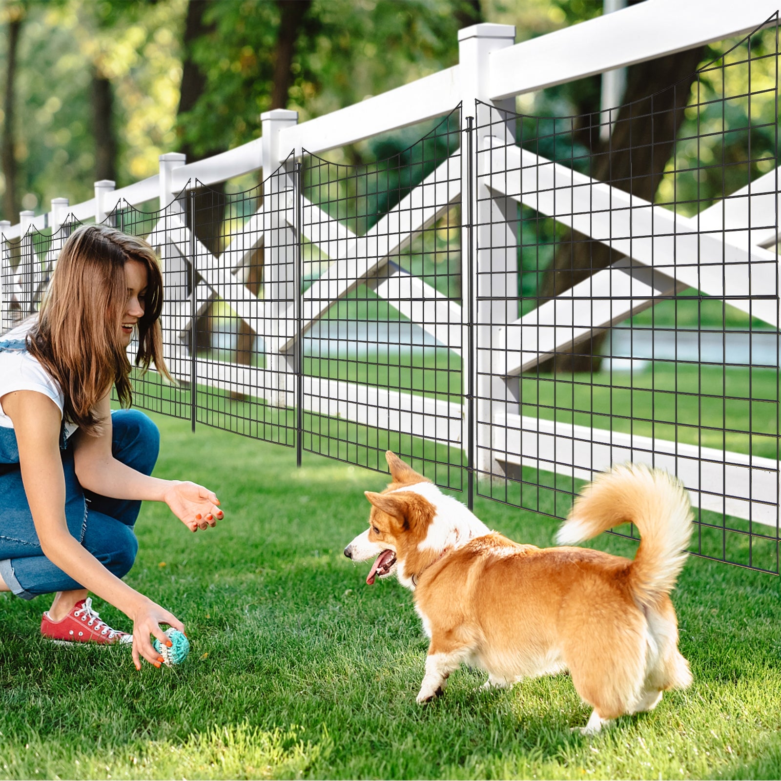 Decorative Garden Fence with 5 Panels and 5 Stakes, Black Decorative Fencing & Flooring at Gallery Canada