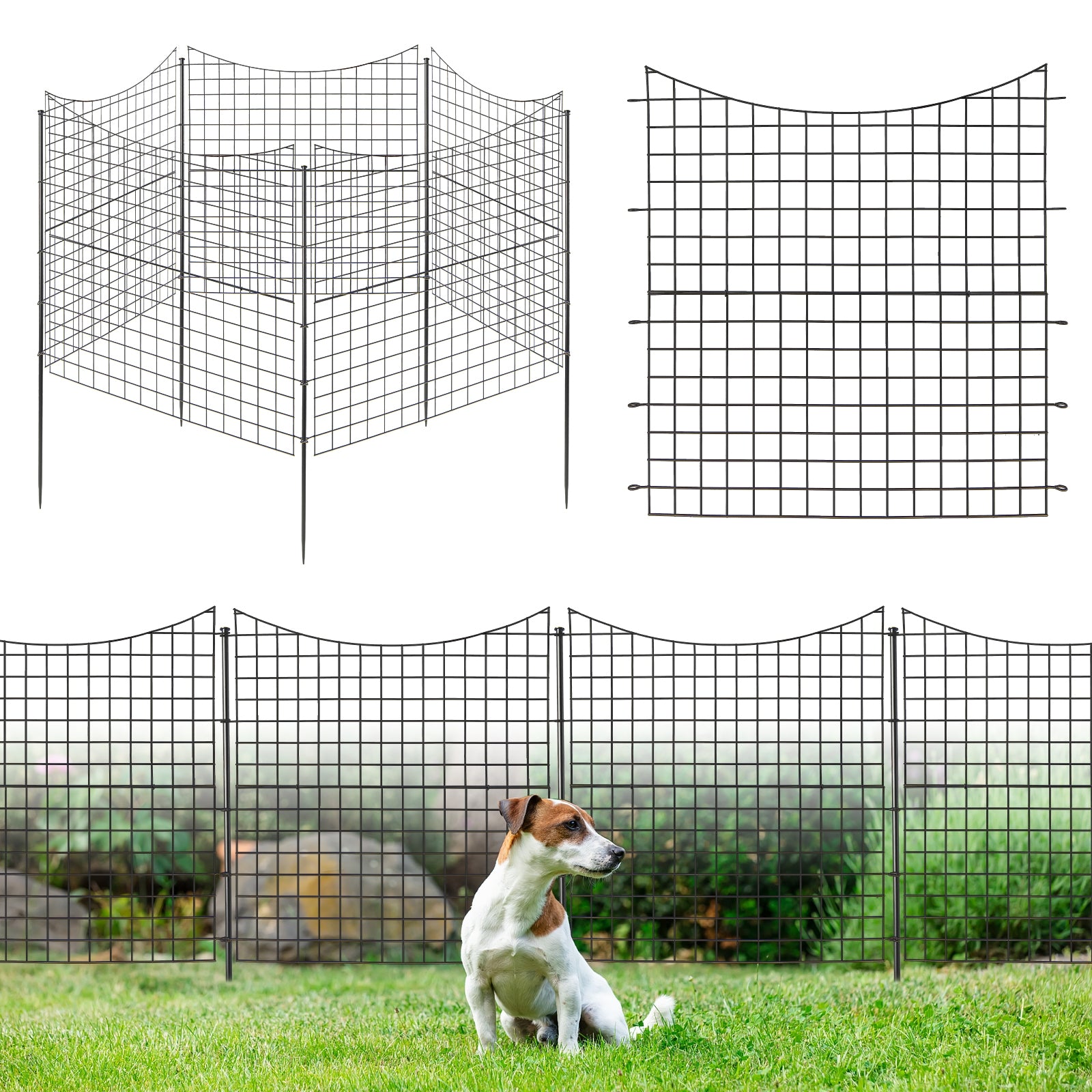 Decorative Garden Fence with 5 Panels and 5 Stakes, Black Decorative Fencing & Flooring Black at Gallery Canada