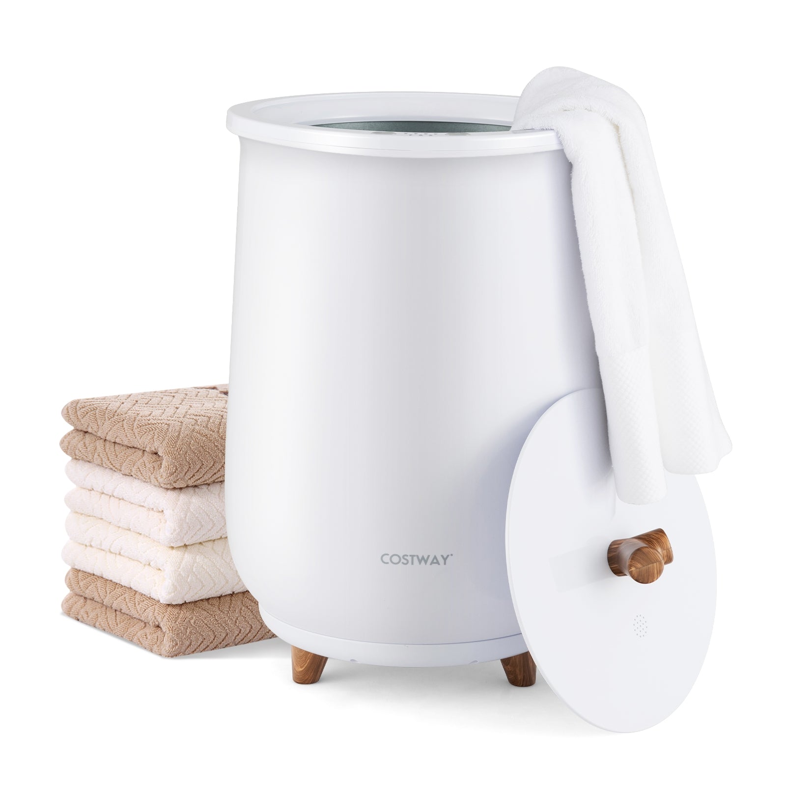 23L Large Luxury Bucket-Style Towel Warmer with Fragrant Disc Holder, White Dryers at Gallery Canada