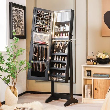 Freestanding Jewelry Cabinet with Full Length Mirror, Black Jewelry Armoires   at Gallery Canada