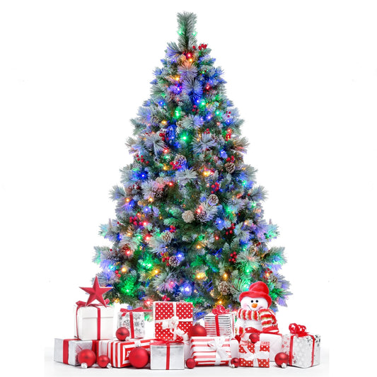 6 Feet Pre-Lit Artificial Christmas Tree with 350 LED Lights, Green Christmas Tree   at Gallery Canada