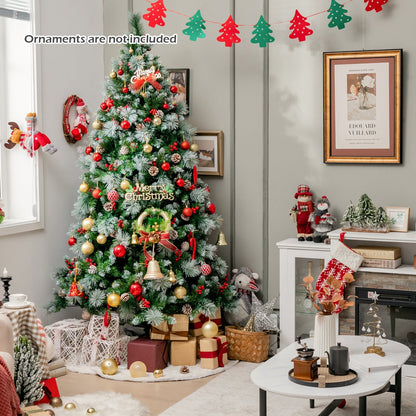 7 Feet Pre-Lit Artificial Christmas Tree with 400 Lights and 1116 Branches, Green Christmas Tree   at Gallery Canada