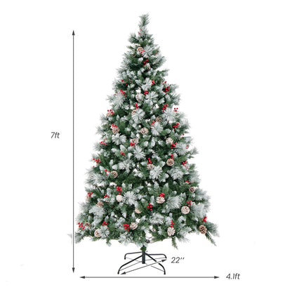 7 Feet Pre-Lit Artificial Christmas Tree with 400 Lights and 1116 Branches, Green Christmas Tree   at Gallery Canada