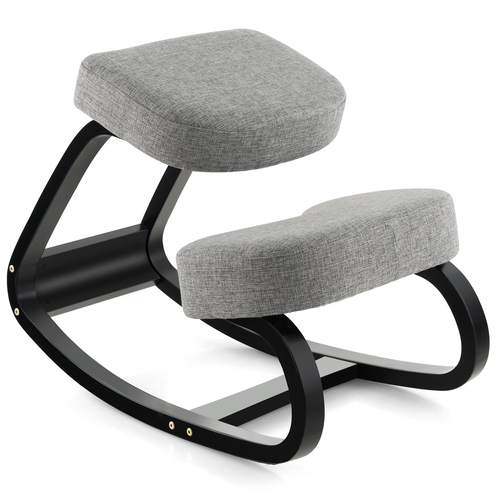 Rocking Ergonomic Kneeling Chair with Padded Cushion for Home Office, Gray Kneeling Chiars   at Gallery Canada