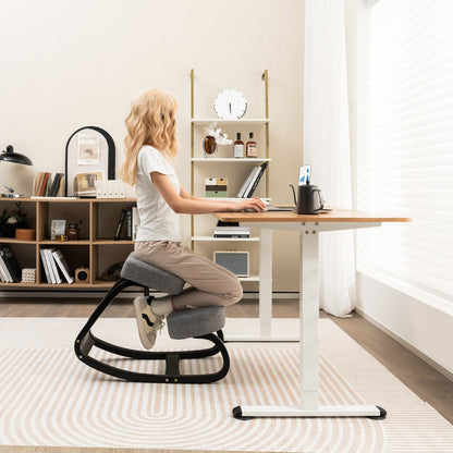 Rocking Ergonomic Kneeling Chair with Padded Cushion for Home Office, Gray Kneeling Chiars   at Gallery Canada