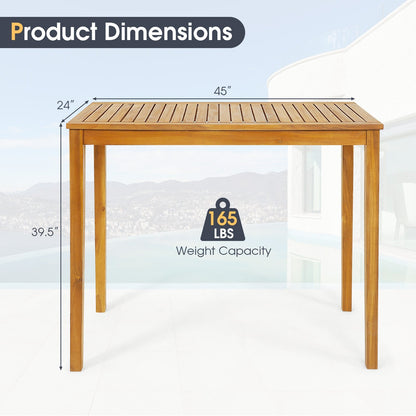 Rectangular Indoor and Outdoor Bar Height Table for Garden, Natural Patio Coffee Tables   at Gallery Canada