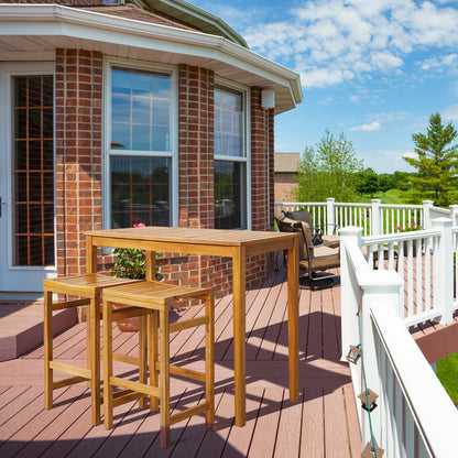 Rectangular Indoor and Outdoor Bar Height Table for Garden, Natural Patio Coffee Tables   at Gallery Canada