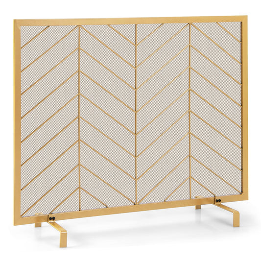 38 x 31 Inch Single Panel Fireplace Screen, Golden Fireplace Tools at Gallery Canada