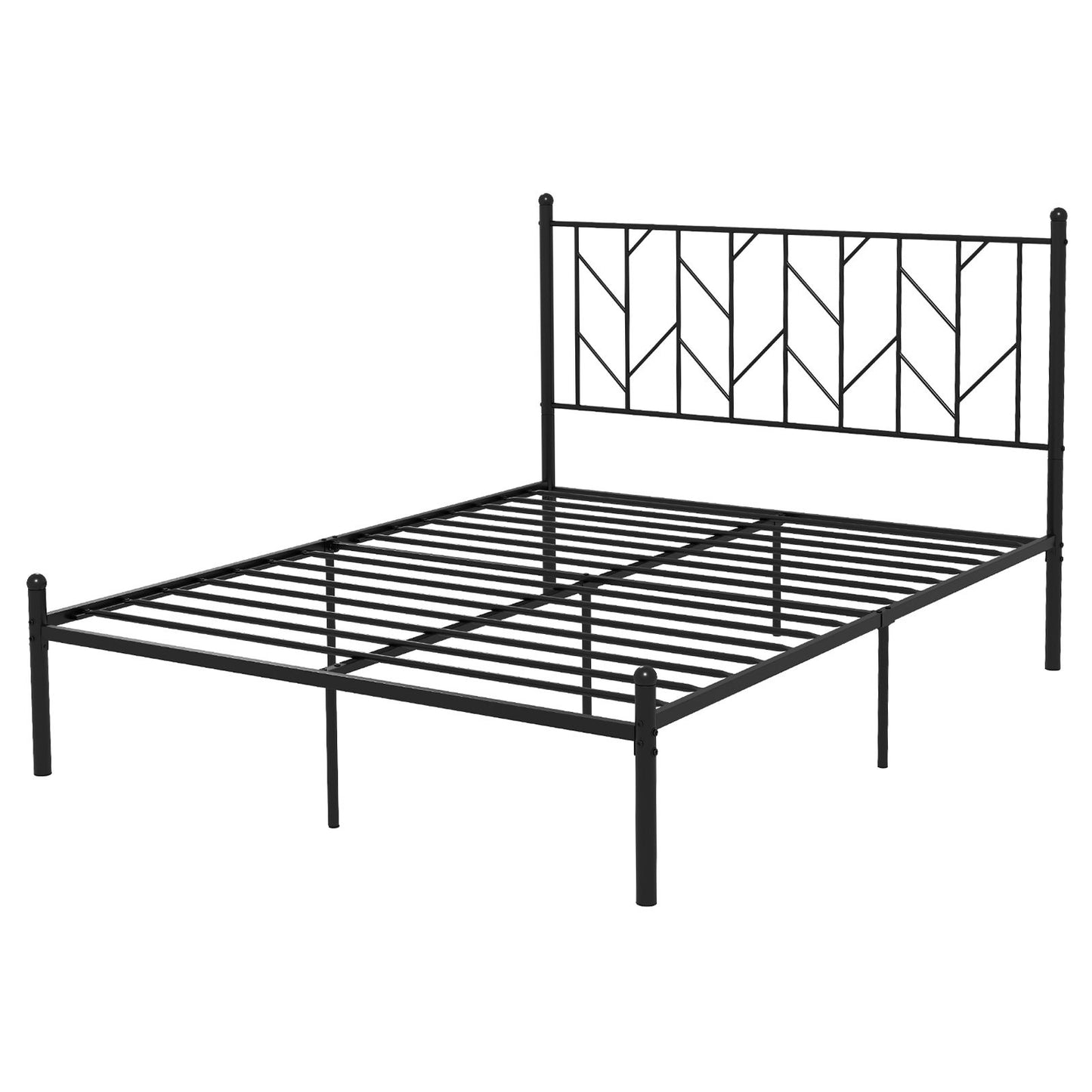 Twin/Full/Queen Size Platform Bed Frame with Sturdy Metal Slat Support-Queen Size, Black Simple Bed Frame   at Gallery Canada