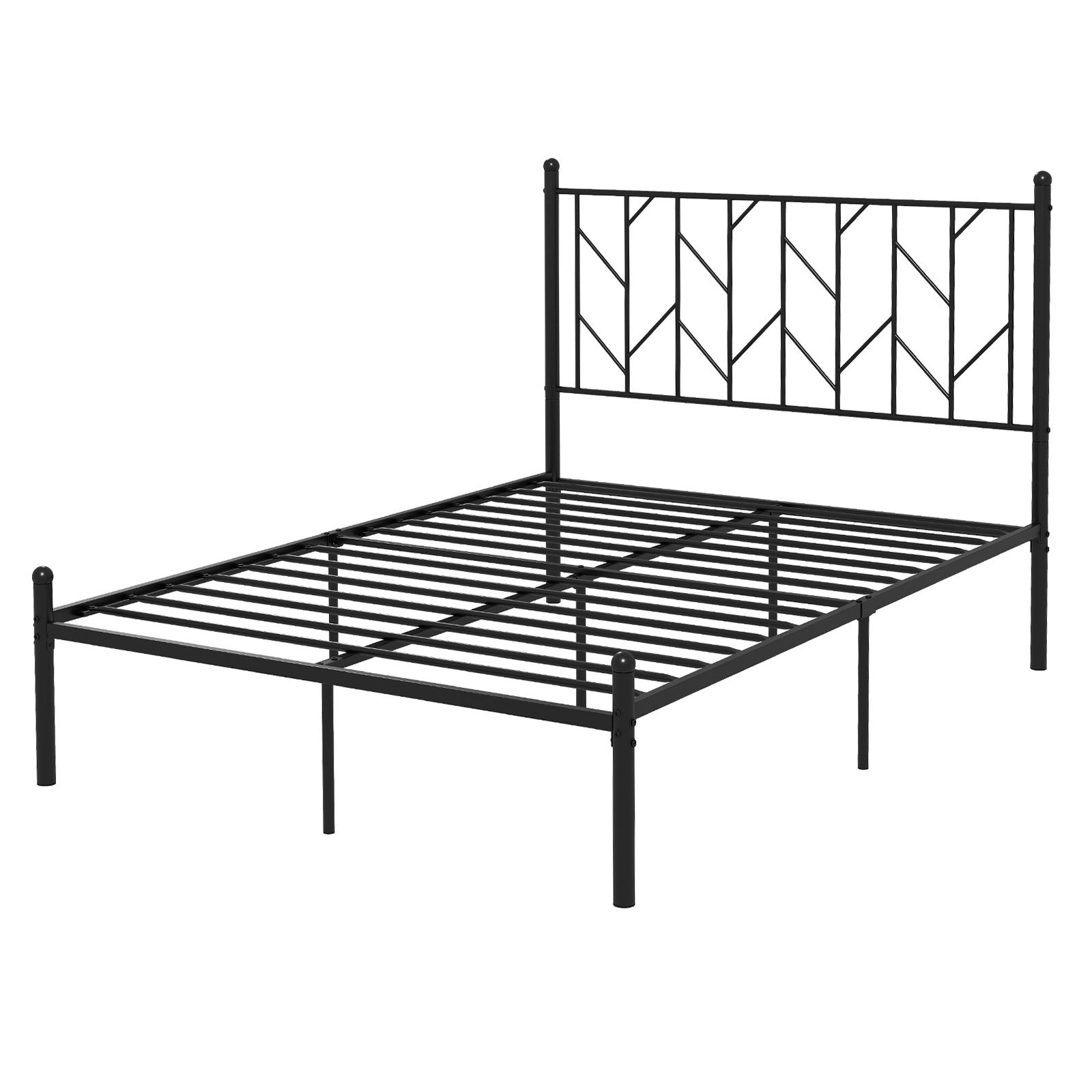 Twin/Full/Queen Size Platform Bed Frame with Sturdy Metal Slat Support-Full Size, Black Simple Bed Frame   at Gallery Canada