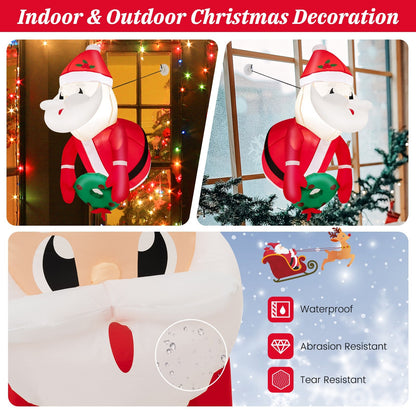 3.3 Feet Lighted Inflatable Santa Claus Broke Out from Window, Red Christmas Inflatables   at Gallery Canada