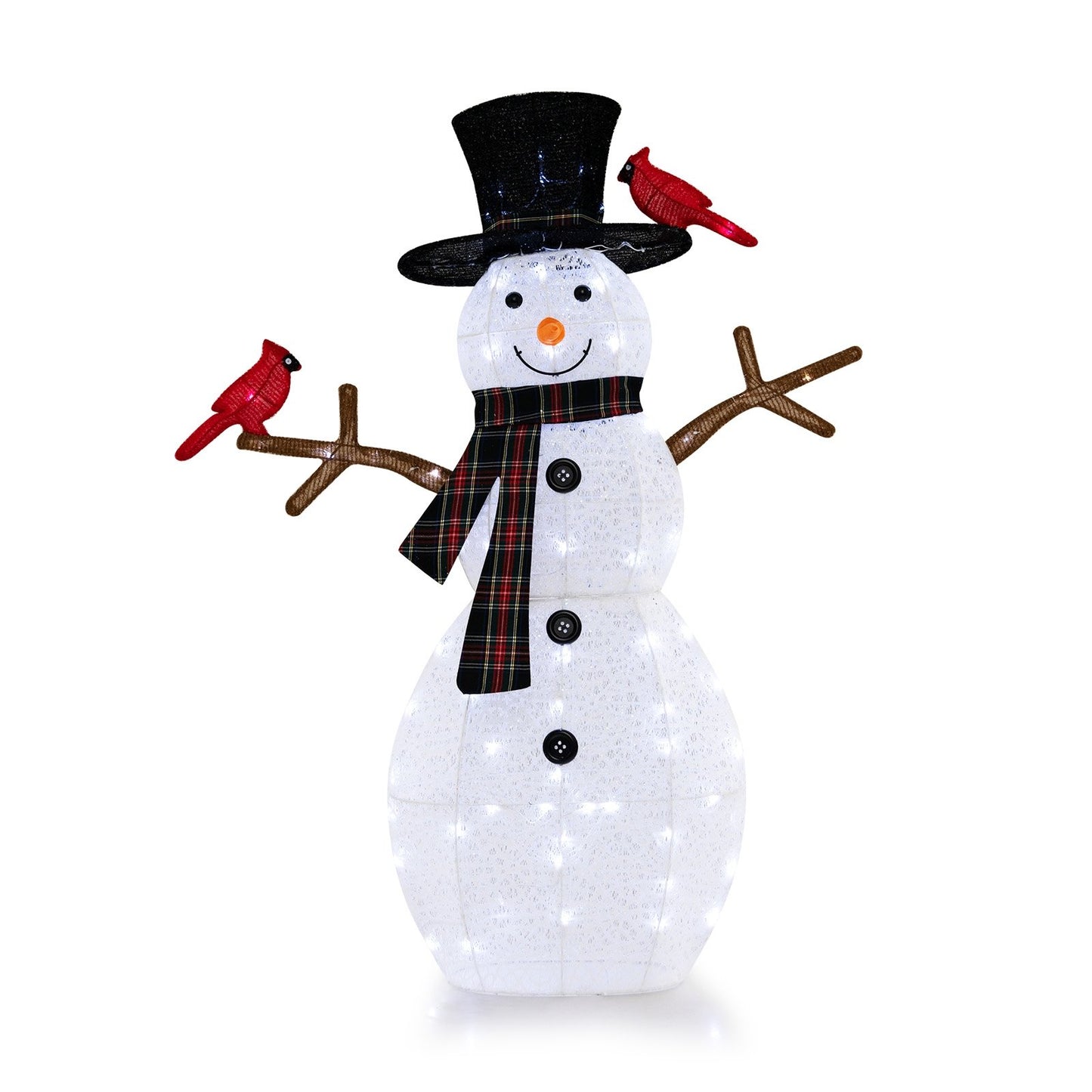 4.2 Feet Lighted Snowman and Redbirds Christmas Decoration, White Christmas Decor & Accessories   at Gallery Canada