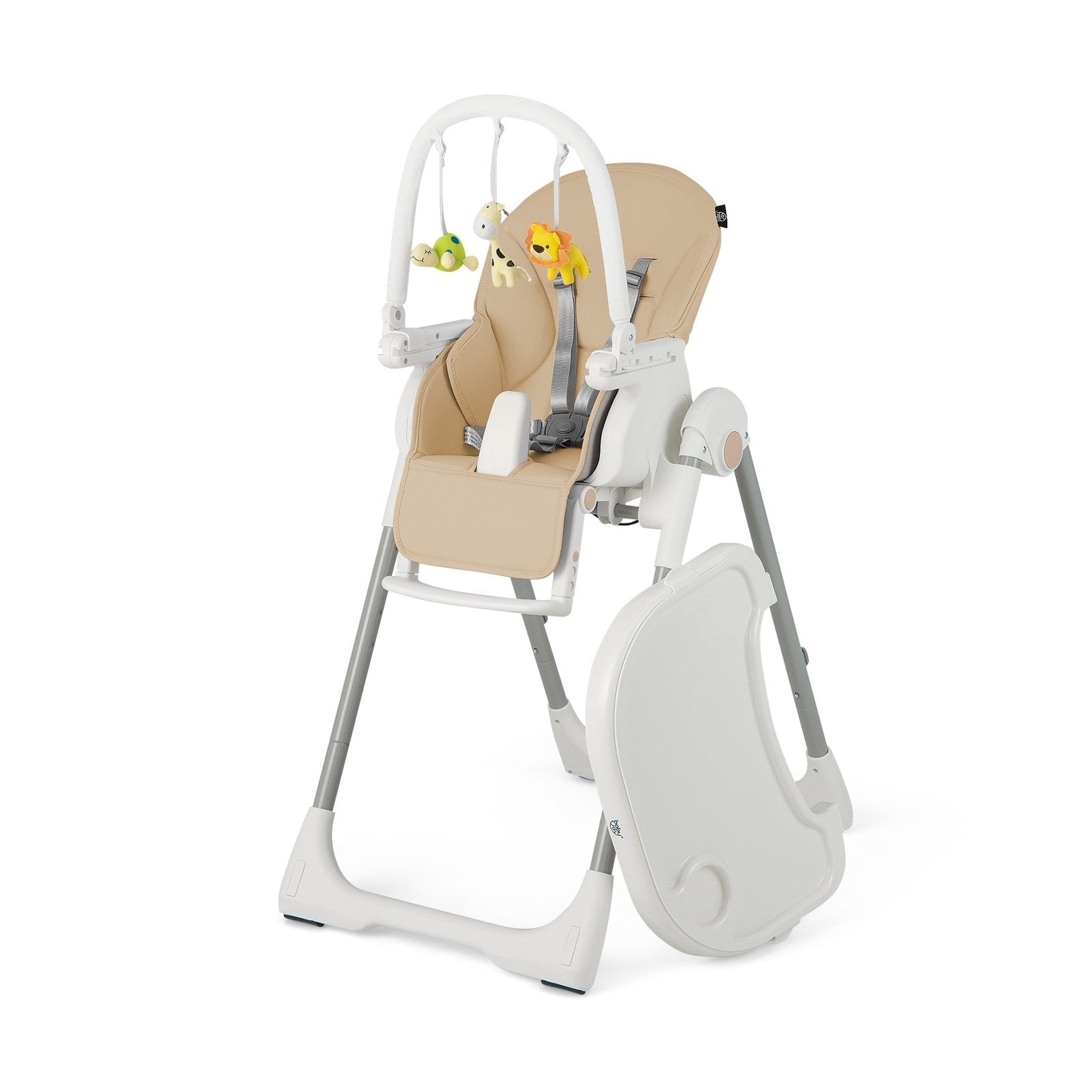 4-in-1 Foldable Baby High Chair with 7 Adjustable Heights and Free Toys Bar, Yellow High Chairs   at Gallery Canada