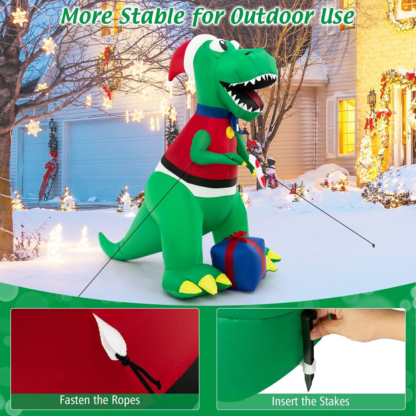 Inflatable Christmas Decoration with LED Lights and Waterproof Blower, Multicolor Christmas Inflatables   at Gallery Canada