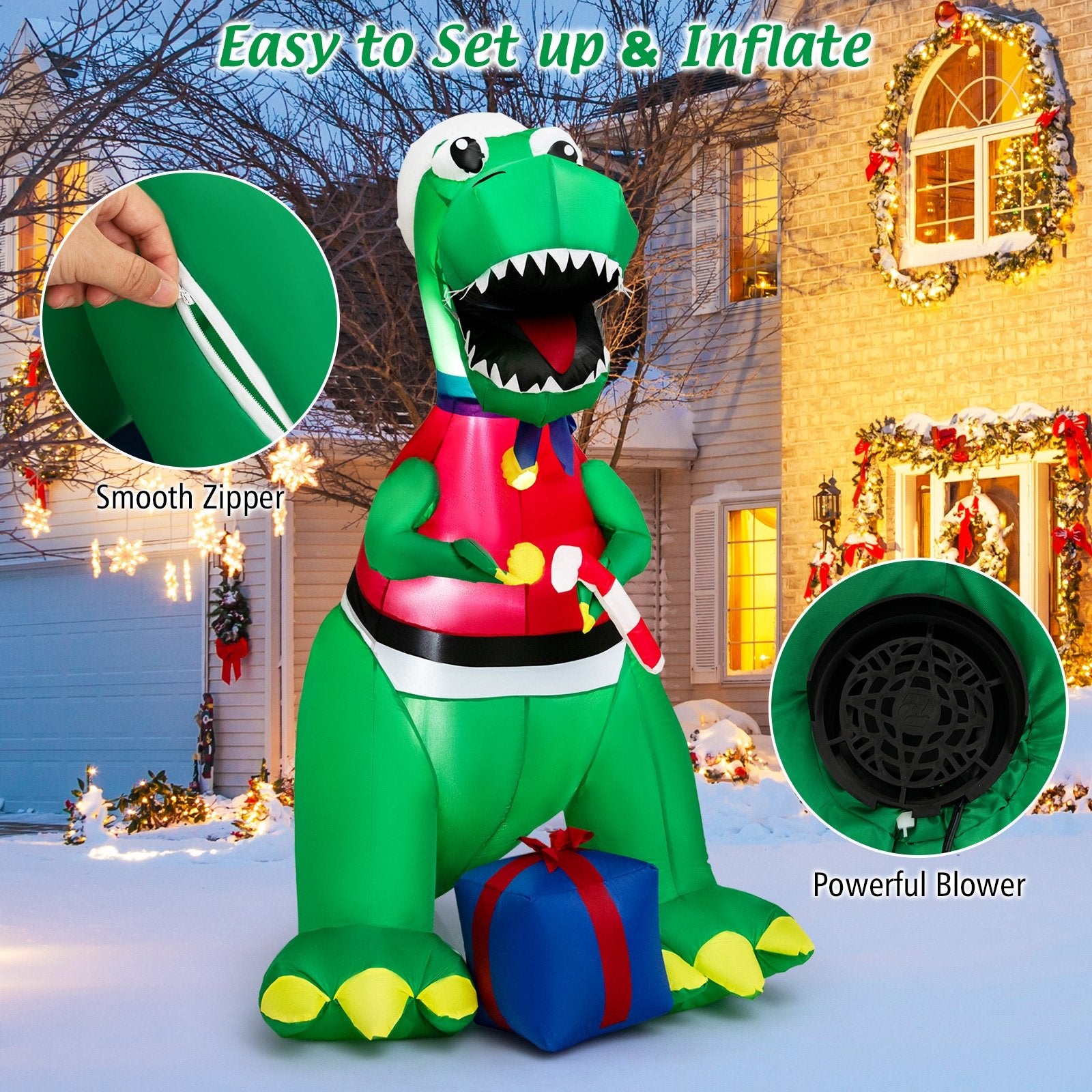 Inflatable Christmas Decoration with LED Lights and Waterproof Blower, Multicolor Christmas Inflatables   at Gallery Canada