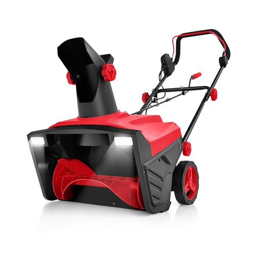 20 Inch 120V 15Amp Electric Snow Thrower with 180° Rotatable Chute, Red
