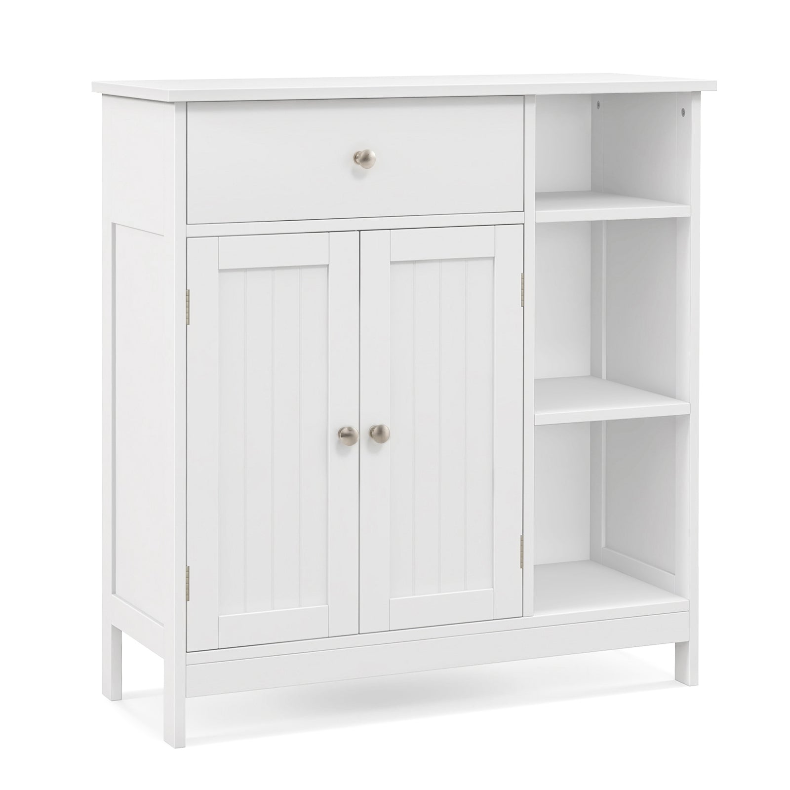 Freestanding Kitchen Cupboard Storage Organizer with 1 Large Drawer, White Floor Cabinets White at Gallery Canada