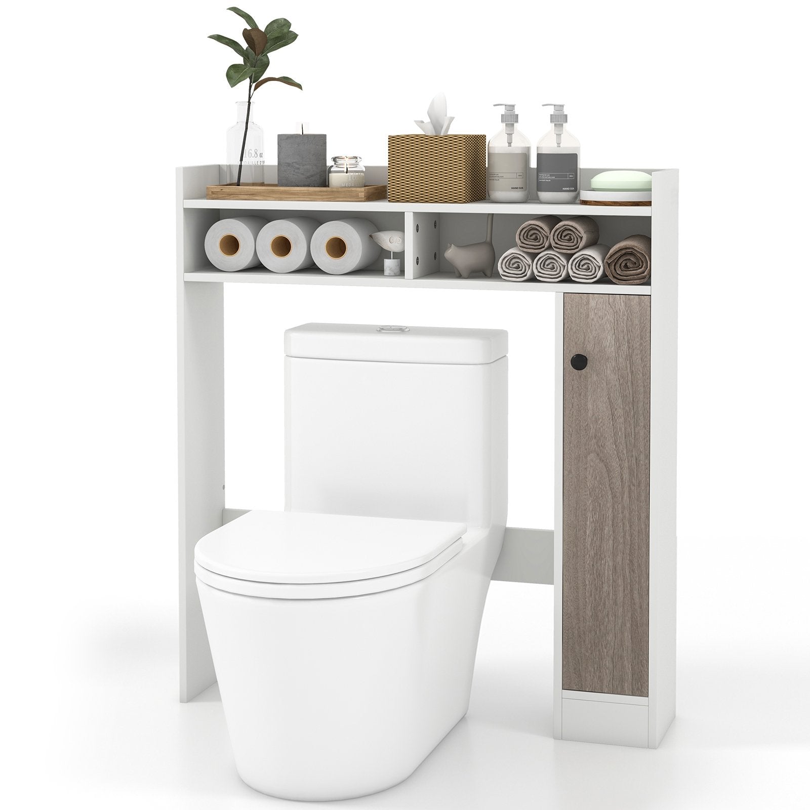 Bathroom Over the Toilet Floor Storage Organizer with Adjustable Shelves, White Bathroom Etagere   at Gallery Canada