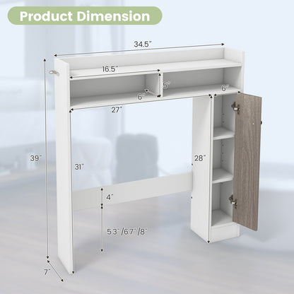 Bathroom Over the Toilet Floor Storage Organizer with Adjustable Shelves, White Bathroom Etagere   at Gallery Canada