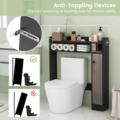 Bathroom Over the Toilet Floor Storage Organizer with Adjustable Shelves, Black Bathroom Etagere   at Gallery Canada