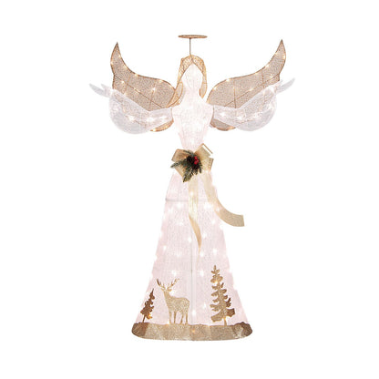 5 Feet Pre-lit 3D Glittered Christmas Angel with 100 Warm White Lights, White Christmas Decor & Accessories   at Gallery Canada