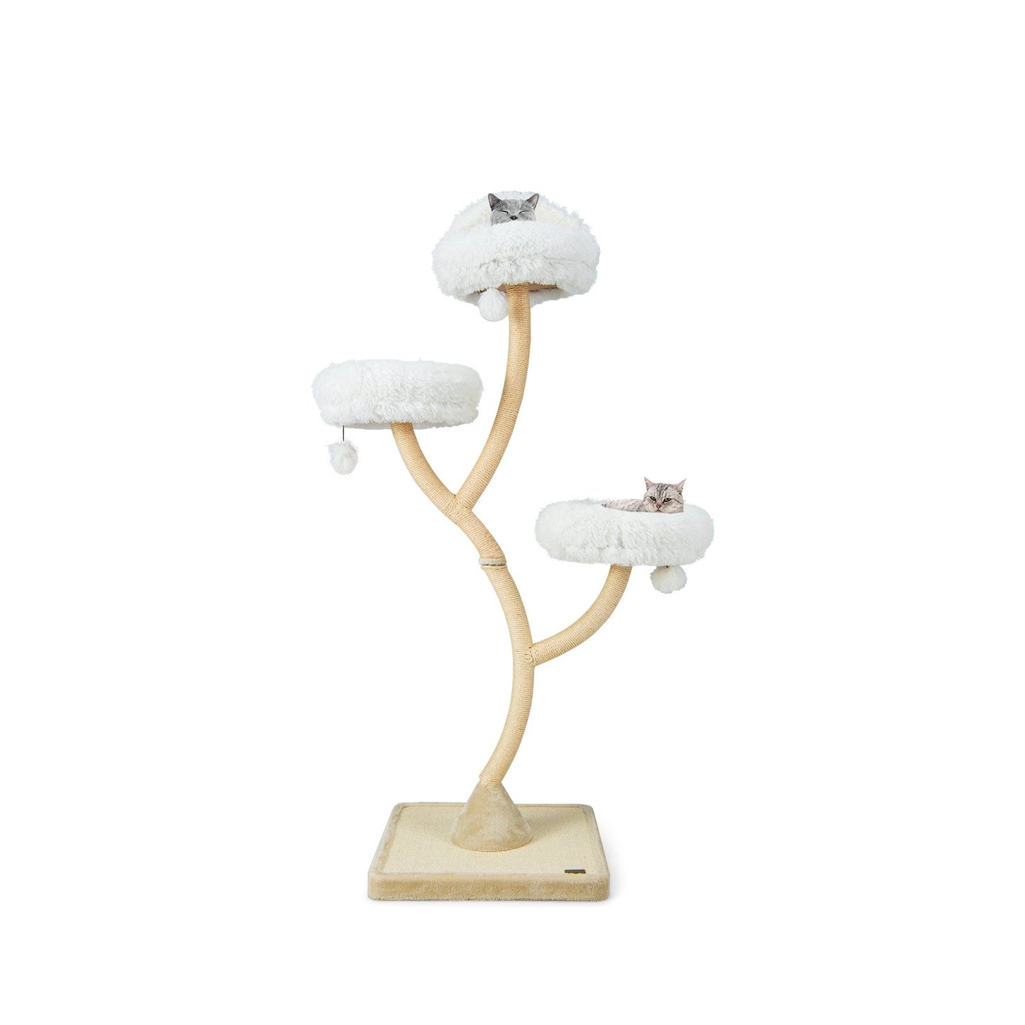 70" Tall Cat Tree 4-Layer Cat Tower with 3 Perches and Dangling Balls, Beige Cat Trees Condos & Scratchers   at Gallery Canada