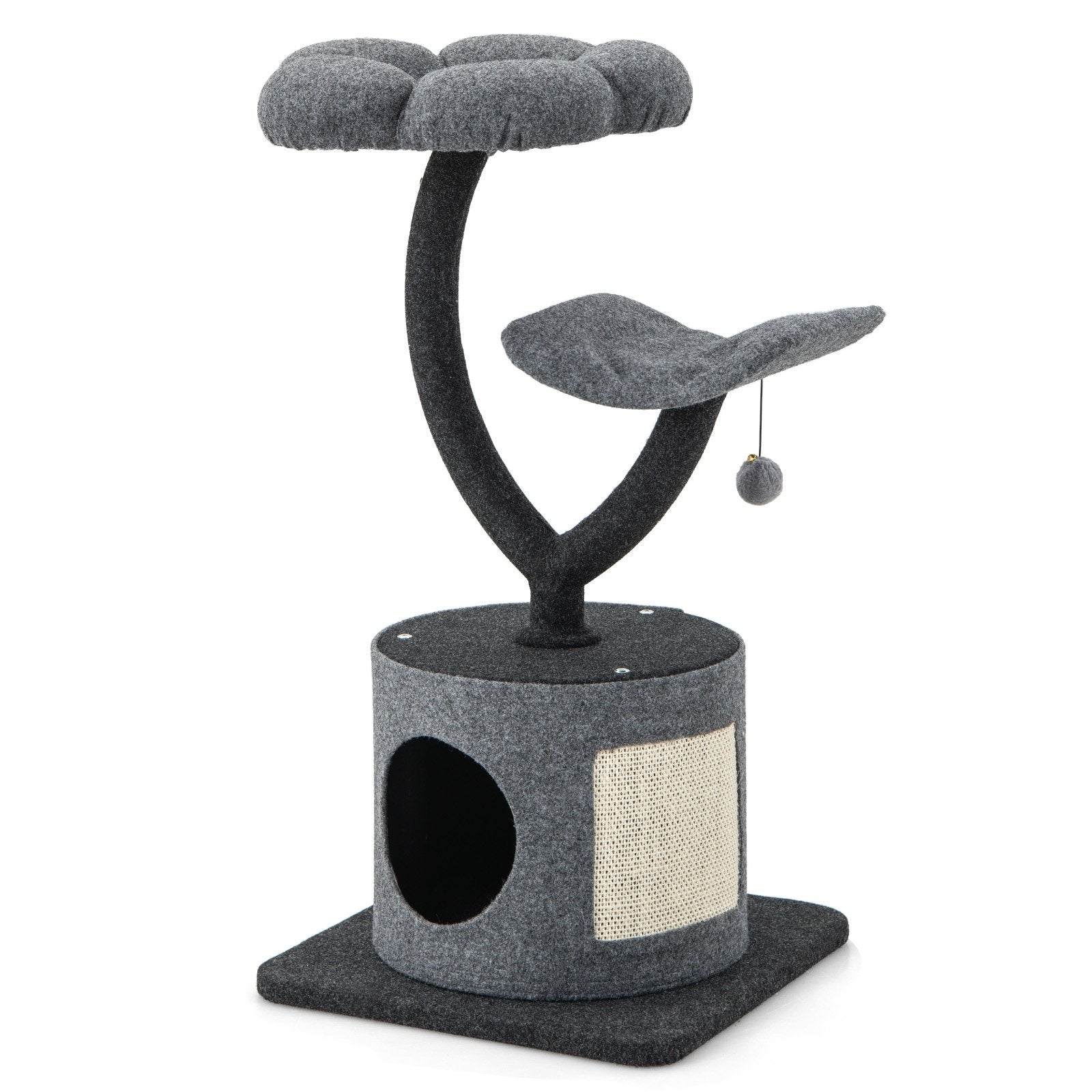 Cat Tree for Indoor Cats with Curved Metal Supporting Frame for Large & Small Cats, Gray Cat Trees Condos & Scratchers   at Gallery Canada