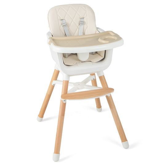 6-in-1 Convertible Baby High Chair with Adjustable Legs, Beige - Gallery Canada